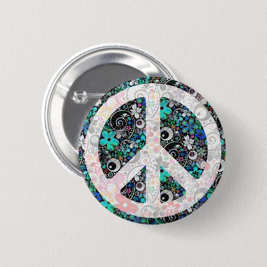 Blume Power Frieden II | Licht Button (Vorne & Hinten)