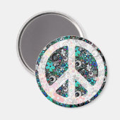 Blume Power Frieden II | Licht Magnet (Vorderseite/Rückseite)