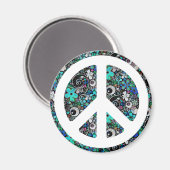 Blume Power Frieden II Magnet (Vorderseite/Rückseite)