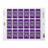 Blume Power Frieden - Liebe nicht Krieg 1 Adressaufkleber (Vorne)