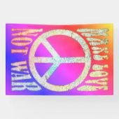 Blume Power Frieden - Liebe nicht Krieg 1 Banner (Horizontal)