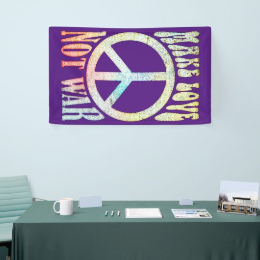 Blume Power Frieden - Liebe nicht Krieg 1 Banner (Messeveranstaltung)