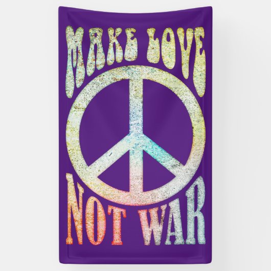 Blume Power Frieden - Liebe nicht Krieg 1 Banner (Vertikal)