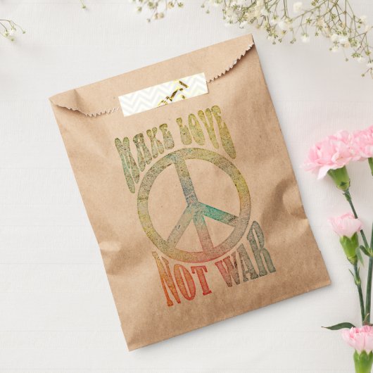 Blume Power Frieden - Liebe nicht Krieg 1 Geschenktütchen (Versiegelt)