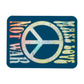 Blume Power Frieden - Liebe nicht Krieg 1 Magnet (Horizontal)