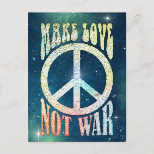 Blume Power Frieden - Liebe nicht Krieg 1 Postkarte (Vorderseite)