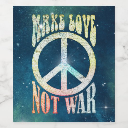 Blume Power Frieden - Liebe nicht Krieg 1 Weinetikett (Einzelnes Label)