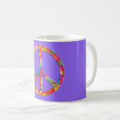 Blume Power Frieden | lila Kaffeetasse (VorderseiteRechts)