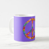 Blume Power Frieden | lila Kaffeetasse (Vorderseite Links)