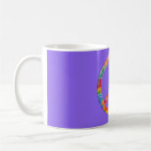 Blume Power Frieden | lila Kaffeetasse (Links)