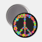 Blume Power Frieden Magnet (Vorderseite/Rückseite)