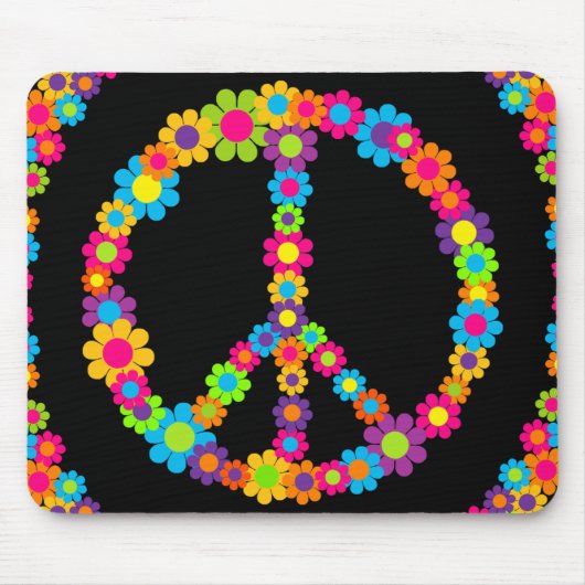Blume Power Frieden Mousepad (Vorne)