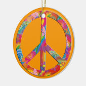 Blume Power Frieden | orange Keramikornament (Links)