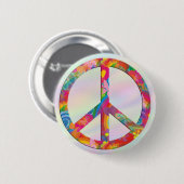 Blume Power Frieden | Pastell Button (Vorne & Hinten)
