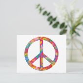 Blume Power Frieden Postkarte (Stehend Vorderseite)