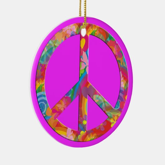 Blume Power Frieden | rosa Keramik Ornament (Rechts)