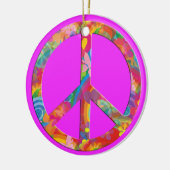 Blume Power Frieden | rosa Keramik Ornament (Links)