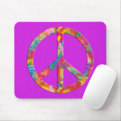 Blume Power Frieden | Rosa Spritzer Mousepad (Mit Mouse)