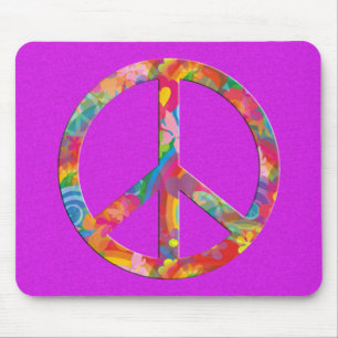 Blume Power Frieden Rosa Spritzer Mousepad