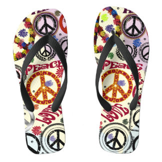Blume Power Frieden und Liebe Hippie Badesandalen