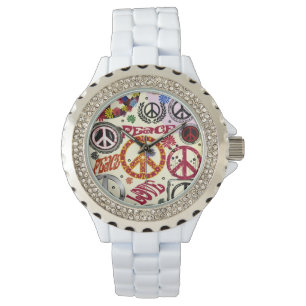 Blume Power Frieden und Liebe Hippie Watch Armbanduhr