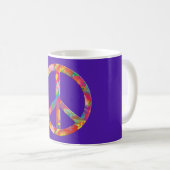 Blume Power Frieden | violett Kaffeetasse (VorderseiteRechts)