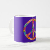 Blume Power Frieden | violett Kaffeetasse (Vorderseite Links)
