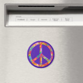 Blume Power Frieden | violett Magnet (In Situ (Geschirrspüler))