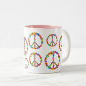 Blume Power Frieden Zweifarbige Tasse (VorderseiteRechts)