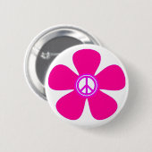 Blume Power Friedenszeichen Button (Vorne & Hinten)