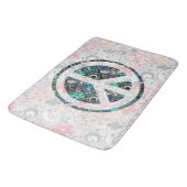 Blume Power Friedenszeichen III + Ihr Backgr. Idee Badematte (Schrägansicht)