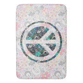 Blume Power Friedenszeichen III + Ihr Backgr. Idee Badematte (Vorderseite Vertikal)