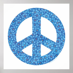 Blume Power Friedenszeichen Poster