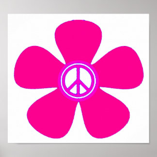 Blume Power Friedenszeichen Poster