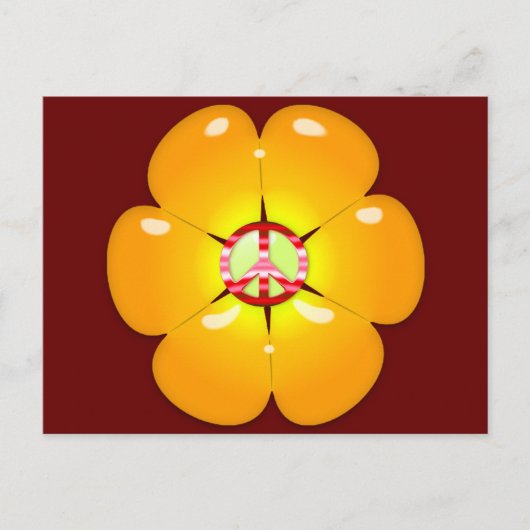Blume Power Friedenszeichen Postkarte (Vorderseite)