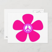 Blume Power Friedenszeichen Postkarte (Vorne/Hinten)