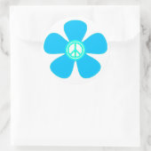 Blume Power Friedenszeichen Runder Aufkleber (Tasche)