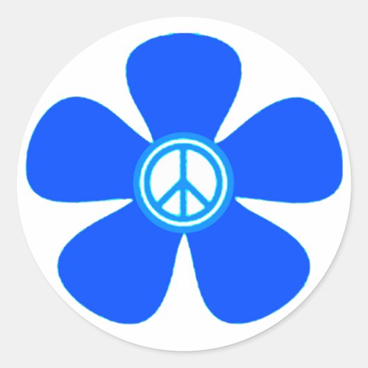 Blume Power Friedenszeichen Runder Aufkleber (Vorderseite)