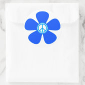 Blume Power Friedenszeichen Runder Aufkleber (Tasche)