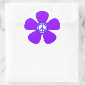 Blume Power Friedenszeichen Runder Aufkleber (Tasche)