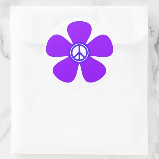Blume Power Friedenszeichen Runder Aufkleber (Tasche)