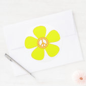 Blume Power Friedenszeichen Runder Aufkleber (Umschlag)