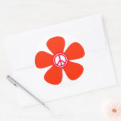 Blume Power Friedenszeichen Runder Aufkleber (Umschlag)