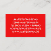 BLUME POWER GEFÜHL VISITENKARTE (Rückseite)