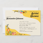 Blume Power Gelb 70er Jahre inspiriert Brautparty Einladung (Vorderseite)