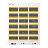 Blume Power - gelbe und graue Adressetiketten (Vorne)