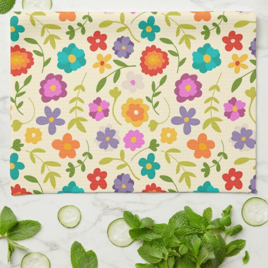 Blume Power Geschirrtuch (Gefaltet)