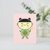 Blume Power Girl Postkarte (Stehend Vorderseite)