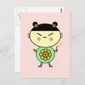 Blume Power Girl Postkarte (Vorne/Hinten)