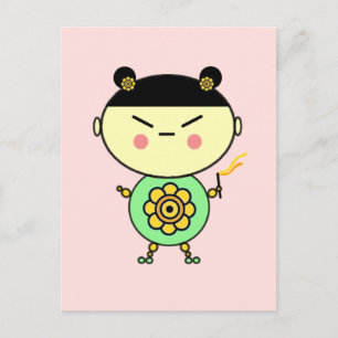 Blume Power Girl Postkarte
